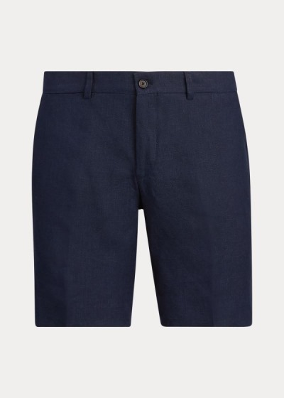 Men's Ralph Lauren Straight Fit Linen Shorts | 715230OHG